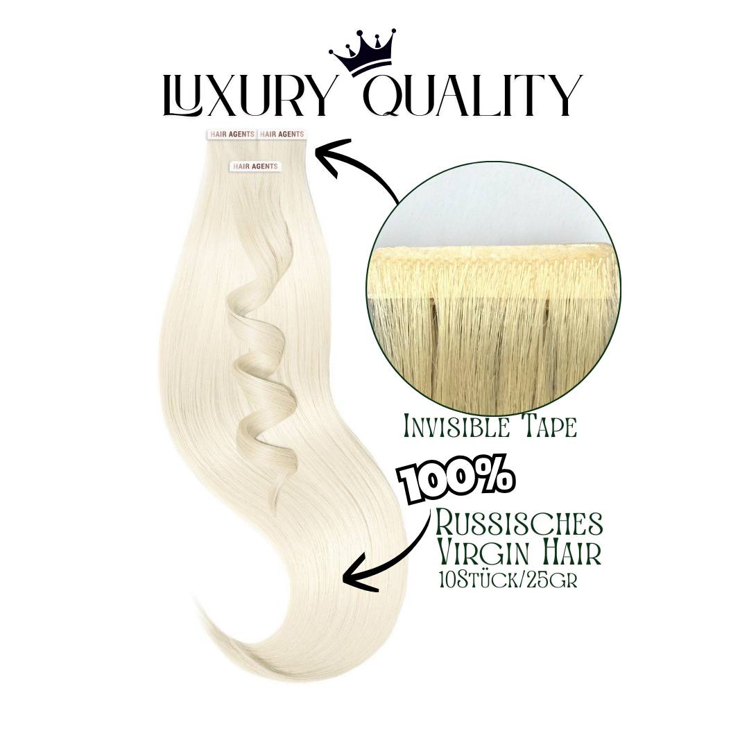 Nr-59-Platin-Sweden-Blond-Invisible-Tape mit einer Grafik, die das Invisible Tape zeigt von der Firma Hair Agents